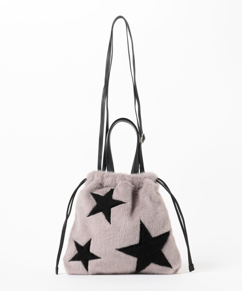 Ray BEAMS（レイビームス）の「【別注】CONTROL FREAK / ★ファー バッグ（トートバッグ・レディース・グレー/ブラック/サックスブルー・ONE SIZE）」の7枚目の写真