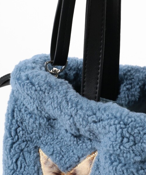Ray BEAMS（レイビームス）の「【別注】CONTROL FREAK / ★ファー バッグ（トートバッグ・レディース・グレー/ブラック/サックスブルー・ONE SIZE）」の14枚目の写真