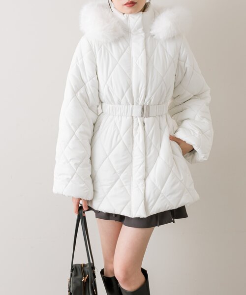 OLIVE des OLIVE（オリーブデオリーブ）の「【完売カラー再販開始！】ベルト付きキルトコート（その他アウター・レディース・オフホワイト/モカ/ブラック・FREE）」の13枚目の写真