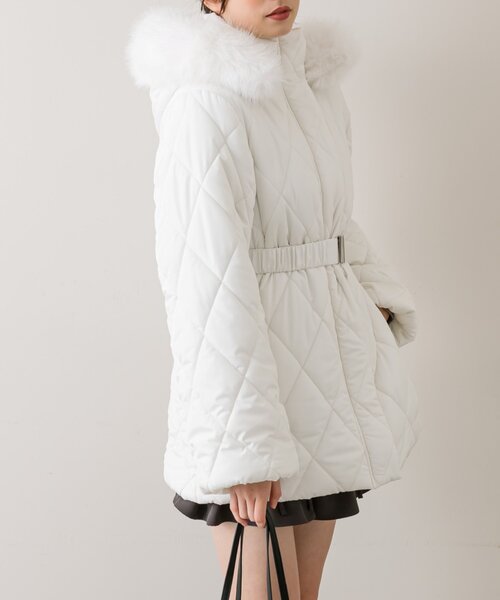 OLIVE des OLIVE（オリーブデオリーブ）の「【完売カラー再販開始！】ベルト付きキルトコート（その他アウター・レディース・オフホワイト/モカ/ブラック・FREE）」の14枚目の写真