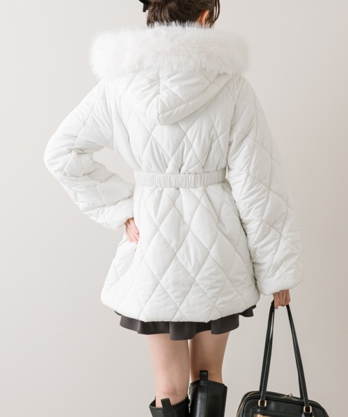 OLIVE des OLIVE（オリーブデオリーブ）の「【完売カラー再販開始！】ベルト付きキルトコート（その他アウター・レディース・オフホワイト/モカ/ブラック・FREE）」の9枚目の写真