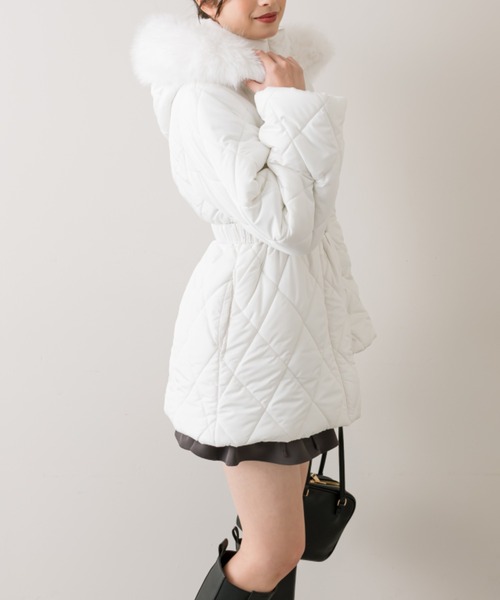 OLIVE des OLIVE（オリーブデオリーブ）の「【完売カラー再販開始！】ベルト付きキルトコート（その他アウター・レディース・オフホワイト/モカ/ブラック・FREE）」の8枚目の写真