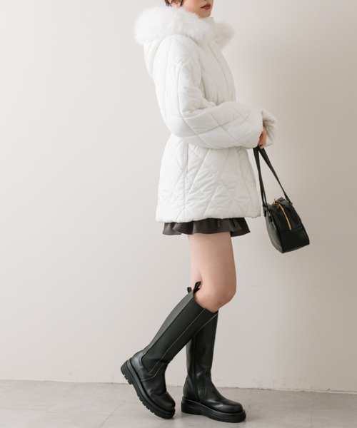 OLIVE des OLIVE（オリーブデオリーブ）の「【完売カラー再販開始！】ベルト付きキルトコート（その他アウター・レディース・オフホワイト/モカ/ブラック・FREE）」の11枚目の写真