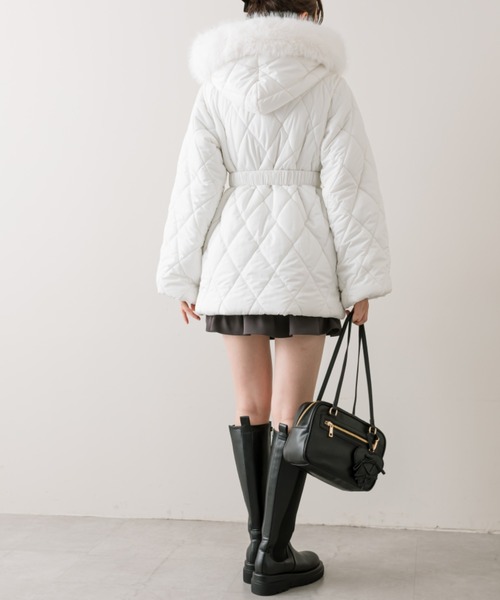 OLIVE des OLIVE（オリーブデオリーブ）の「【完売カラー再販開始！】ベルト付きキルトコート（その他アウター・レディース・オフホワイト/モカ/ブラック・FREE）」の12枚目の写真