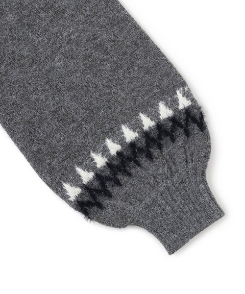 VIS（ビス）の「【洗える】ノルディック柄ハイネックニット（ニット/セーター・レディース・キナリ/グレー・FREE）」の18枚目の写真