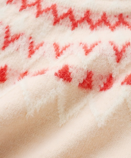 VIS（ビス）の「【洗える】ノルディック柄ハイネックニット（ニット/セーター・レディース・キナリ/グレー・FREE）」の21枚目の写真