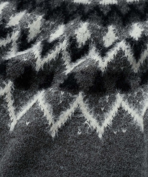 VIS（ビス）の「【洗える】ノルディック柄ハイネックニット（ニット/セーター・レディース・キナリ/グレー・FREE）」の22枚目の写真