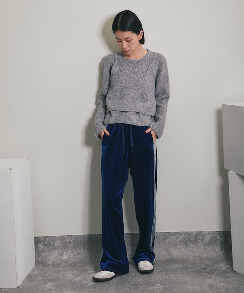 ANOTHER S(アナザーエス)の「ベロアサイドラインストレートパンツ(その他パンツ・レディース・ブラック/ネイビー/ブラウン・FREE)」の14枚目の写真