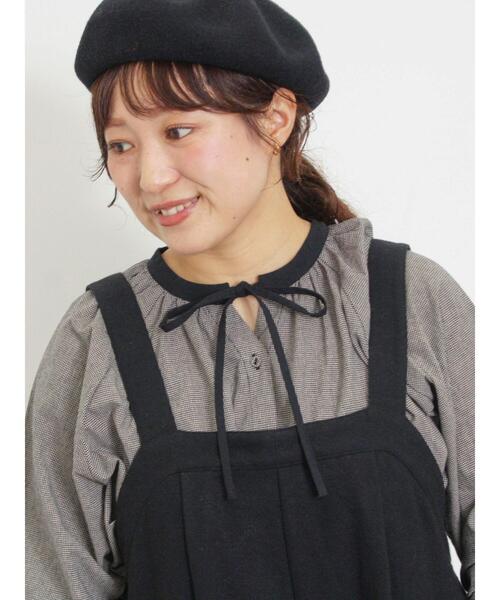 Samansa Mos2（サマンサ モスモス）の「柄アソートクレリック前後2WAYブラウス（シャツ/ブラウス・レディース・ブラック/ベージュ/オフホワイト/ブルー・F）」の3枚目の写真