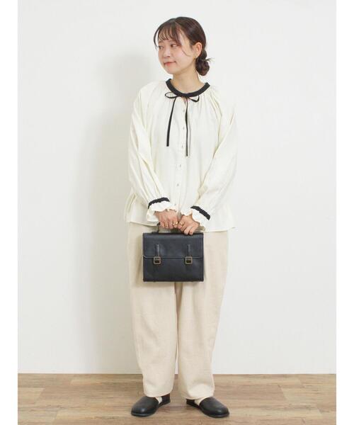 Samansa Mos2（サマンサ モスモス）の「柄アソートクレリック前後2WAYブラウス（シャツ/ブラウス・レディース・ブラック/ベージュ/オフホワイト/ブルー・F）」の17枚目の写真