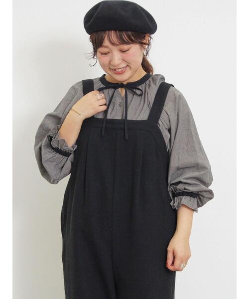 RMKさん専用qbag moeとBONLECILLブラウス フロントタックブラウス(五分袖・黒)ss-24b