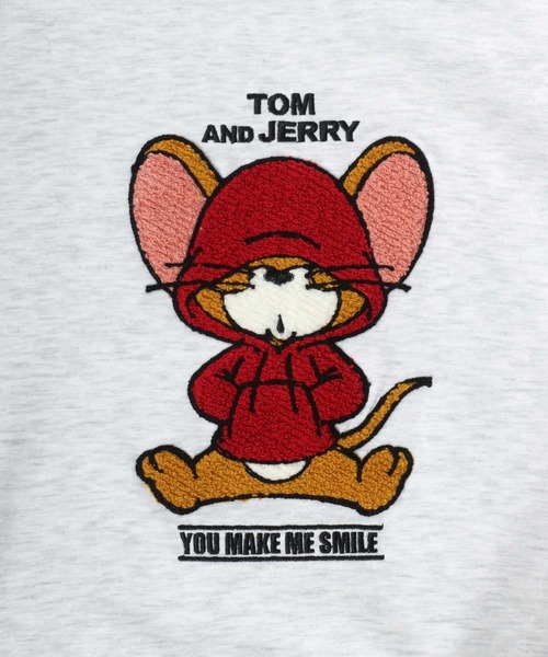 Tom&Jerry(トムアンドジェリー)の「Tom and Jerry/トムとジェリー オーバーサイズ キャラクターサガラ刺繍 スウェットトレーナー レディース メンズ(スウェット・レディース・オフホワイト/ブルーグリーン/ベージュ/スミクロ・M/L/LL)」の11枚目の写真