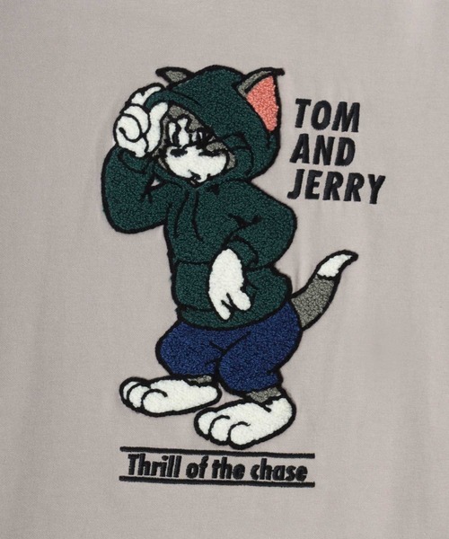 Tom&Jerry(トムアンドジェリー)の「Tom and Jerry/トムとジェリー オーバーサイズ キャラクターサガラ刺繍 スウェットトレーナー レディース メンズ(スウェット・レディース・オフホワイト/ブルーグリーン/ベージュ/スミクロ・M/L/LL)」の10枚目の写真