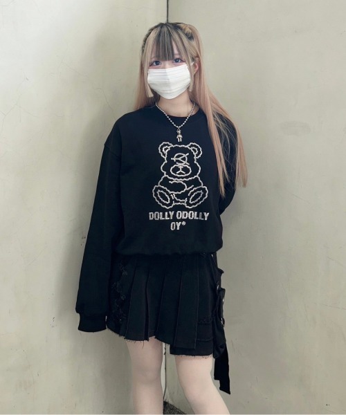 ★OY★STONE DOLLY CROPPED CREWNECK - BLACK★正規品/直送料込 OY/オーワイ』 STONE DOLLY CROPPED CREWNECK/ストーン