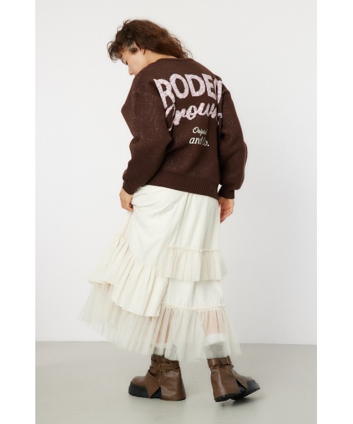 RODEO CROWNS WIDE BOWL(ロデオクラウンズワイドボウル)の「MIX COLOR LOGOニットトップス(ニット/セーター・レディース・ブラウン/レッド/グレー×ホワイト/チャコールグレー・FREE)」の9枚目の写真