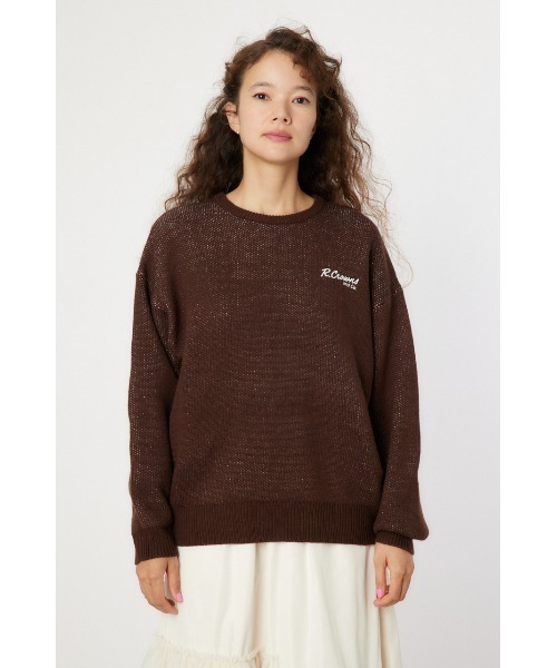 RODEO CROWNS WIDE BOWL(ロデオクラウンズワイドボウル)の「MIX COLOR LOGOニットトップス(ニット/セーター・レディース・ブラウン/レッド/グレー×ホワイト/チャコールグレー・FREE)」の10枚目の写真