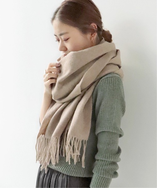 JOURNAL STANDARD relume（ジャーナルスタンダード　レリューム）の「《追加2》RELUMEウールストール（マフラー・レディース・ブラック/ライトグレー/ベージュ・FREE）」の6枚目の写真