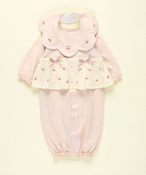 BRANSHES(ブランシェス)の「さくらんぼ刺繍スタイ(スタイ/よだれかけ・キッズ・アイボリー/ピンク・FREE)」の16枚目の写真