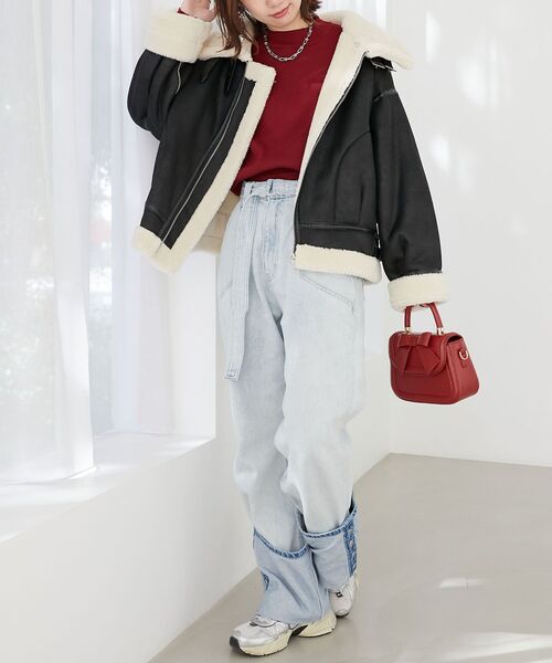 MAJESTIC LEGON（マジェスティックレゴン）の「クラシックリボンバッグ（ハンドバッグ・レディース・レッド/ブラック/アイボリー・FREE）」の20枚目の写真