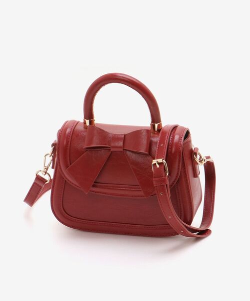 MAJESTIC LEGON（マジェスティックレゴン）の「クラシックリボンバッグ（ハンドバッグ・レディース・レッド/ブラック/アイボリー・FREE）」の9枚目の写真