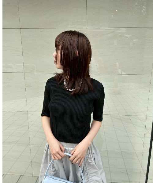 セール】eco ハーフスリーブニットトップス（Tシャツ/カットソー