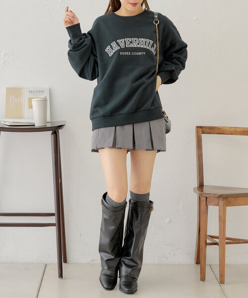 Chico(チコ)の「ピグメントクルールーズスウェット(Tシャツ/カットソー・レディース・グリーン/ネイビー/オートミール/グレー/ブルー系その他・FREE)」の7枚目の写真