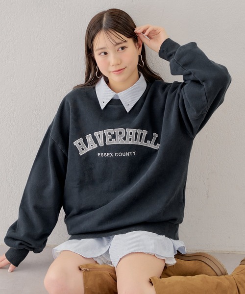 Chico(チコ)の「ピグメントクルールーズスウェット(Tシャツ/カットソー・レディース・グリーン/ネイビー/オートミール/グレー/ブルー系その他・FREE)」の1枚目の写真