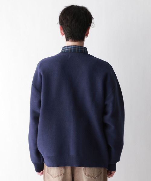 RAGEBLUE(レイジブルー)の「ワンポイント刺繍/レターニットカーディガン(カーディガン/ボレロ・メンズ・イエロー/ネイビー/グリーン/ホワイト・LARGE/MEDIUM)」の6枚目の写真