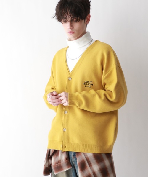 RAGEBLUE(レイジブルー)の「ワンポイント刺繍/レターニットカーディガン(カーディガン/ボレロ・メンズ・イエロー/ネイビー/グリーン/ホワイト・LARGE/MEDIUM)」の20枚目の写真