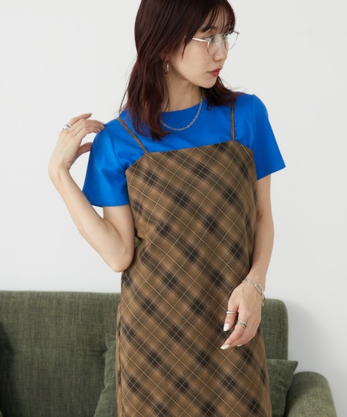セール】バイアスチェックキャミワンピース（ワンピース）｜Auntie