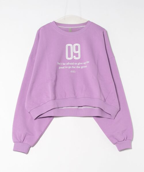 Q（キュー）の「裏毛09プリントトレーナー（スウェット・レディース・ライトブルー/ラベンダー/ネイビー・MEDIUM）」の10枚目の写真