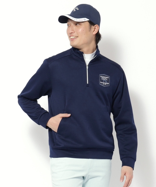 adabat（アダバット）の「クロスロゴハーフジッププルオーバー（Tシャツ/カットソー・メンズ・ホワイト/ネイビー・46/48/50）」の2枚目の写真