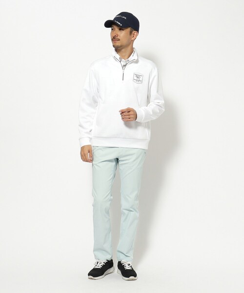 adabat（アダバット）の「クロスロゴハーフジッププルオーバー（Tシャツ/カットソー・メンズ・ホワイト/ネイビー・46/48/50）」の18枚目の写真