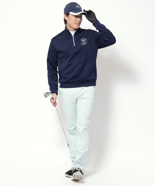 adabat（アダバット）の「クロスロゴハーフジッププルオーバー（Tシャツ/カットソー・メンズ・ホワイト/ネイビー・46/48/50）」の14枚目の写真