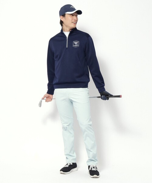 adabat（アダバット）の「クロスロゴハーフジッププルオーバー（Tシャツ/カットソー・メンズ・ホワイト/ネイビー・46/48/50）」の13枚目の写真