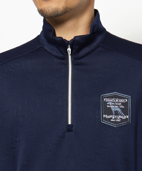 adabat（アダバット）の「クロスロゴハーフジッププルオーバー（Tシャツ/カットソー・メンズ・ホワイト/ネイビー・46/48/50）」の7枚目の写真