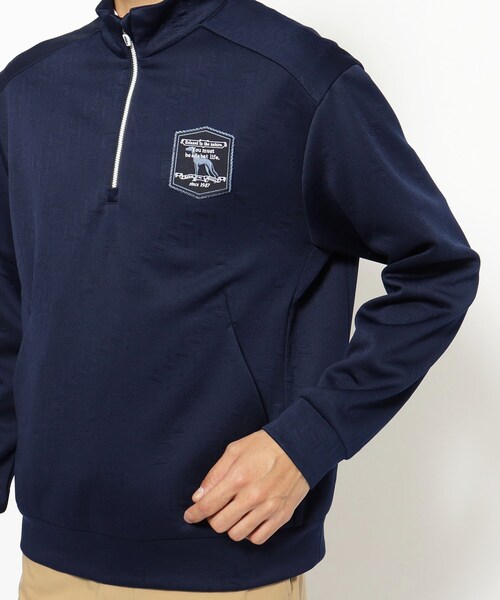 adabat（アダバット）の「クロスロゴハーフジッププルオーバー（Tシャツ/カットソー・メンズ・ホワイト/ネイビー・46/48/50）」の6枚目の写真