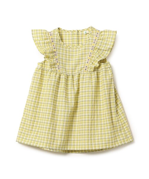 BEAMS mini（ビームスミニ）の「チェック フリル ブラウス 2025SS（90～150cm）（シャツ/ブラウス・キッズ・ピンク/イエロー・90/100/110/120/130/140/150）」の2枚目の写真