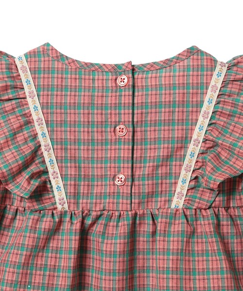 BEAMS mini（ビームスミニ）の「チェック フリル ブラウス 2025SS（90～150cm）（シャツ/ブラウス・キッズ・ピンク/イエロー・90/100/110/120/130/140/150）」の6枚目の写真