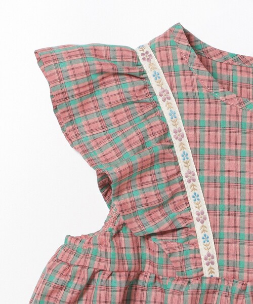 BEAMS mini（ビームスミニ）の「チェック フリル ブラウス 2025SS（90～150cm）（シャツ/ブラウス・キッズ・ピンク/イエロー・90/100/110/120/130/140/150）」の10枚目の写真