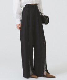 Ray BEAMS | スリット レース ワイド パンツ(スラックス)
