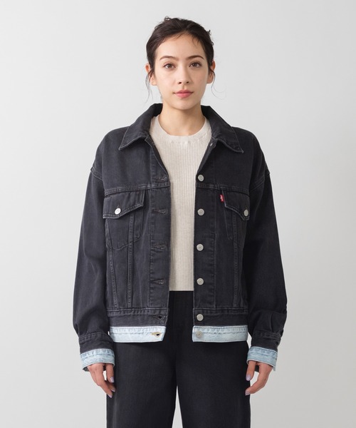 Levi's ブラック デニムジャケット Lサイズ TYPE I トラッカージャケット ブラック STONEWASH(L ブラック