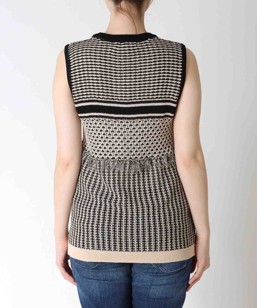 TITE IN THE STORE（ティテ　インザ　ストア）の「【CHIGNON/シニヨン】柄ジャガード編ノースリニットプルオーバー（ニット/セーター・レディース・カーキ・38）」の7枚目の写真