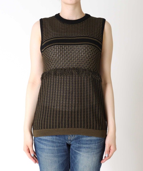 TITE IN THE STORE（ティテ　インザ　ストア）の「【CHIGNON/シニヨン】柄ジャガード編ノースリニットプルオーバー（ニット/セーター・レディース・カーキ・38）」の12枚目の写真
