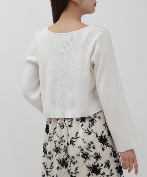 ASTORIA ODIER(アストリアオディール)の「パール装飾リボン刺繍カーディガン(カーディガン/ボレロ・レディース・ホワイト/グリーン/ラベンダー・MEDIUM)」の19枚目の写真