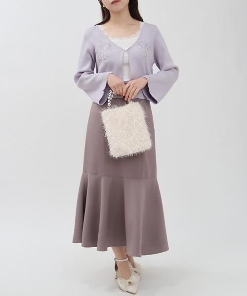 ASTORIA ODIER(アストリアオディール)の「パール装飾リボン刺繍カーディガン(カーディガン/ボレロ・レディース・ホワイト/グリーン/ラベンダー・MEDIUM)」の16枚目の写真