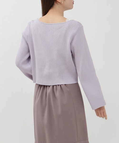 ASTORIA ODIER(アストリアオディール)の「パール装飾リボン刺繍カーディガン(カーディガン/ボレロ・レディース・ホワイト/グリーン/ラベンダー・MEDIUM)」の12枚目の写真