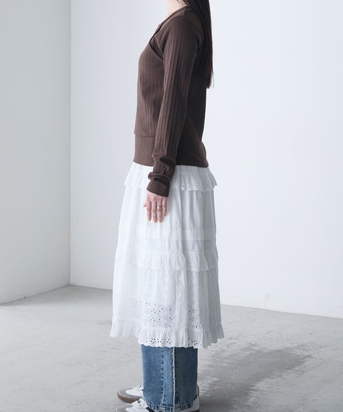 forksy.】ホルターネック リブ レイヤードトップス forksy.│MONO-MART