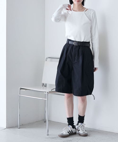tシャツ ホルターネックレイヤードリブTOP レディース セール】【forksy.】ホルターネック リブ レイヤードトップス（T