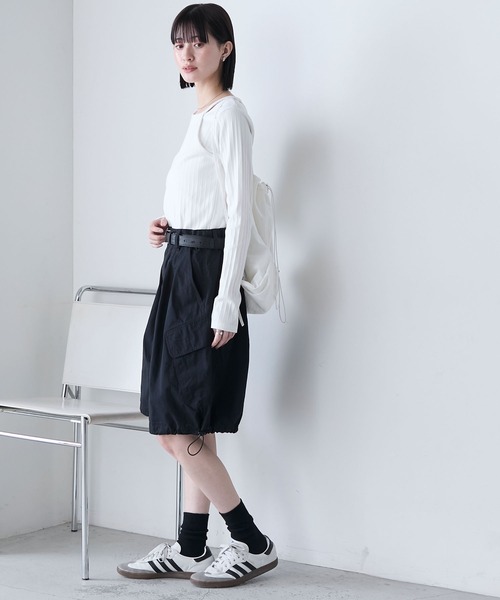 forksy.(フォルクシー)の「【forksy.】ホルターネック リブ レイヤードトップス(Tシャツ/カットソー・レディース・オフホワイト/ネイビー/ブラウン・FREE)」の8枚目の写真